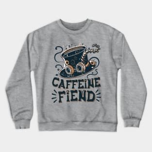 Caffeine Fiend Coffee Lover - Coffee Popart Foodie Funny Crewneck Sweatshirt